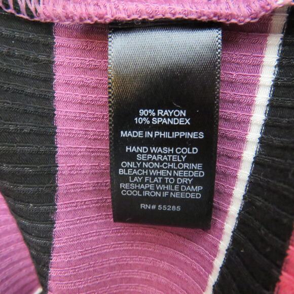 Y2k Express Pink & Purple Striped Ribbed Knit Cami Dress Retro Casual Midi Small - Picture 6 of 7